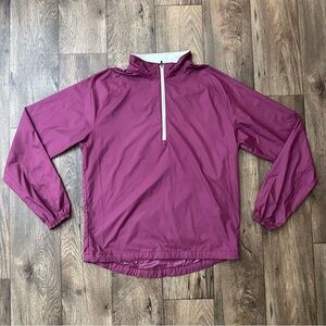 Peter Millar Wind Geneva 1/2 Zip Windbreaker Shell Jacket Size S Purple Burgundy